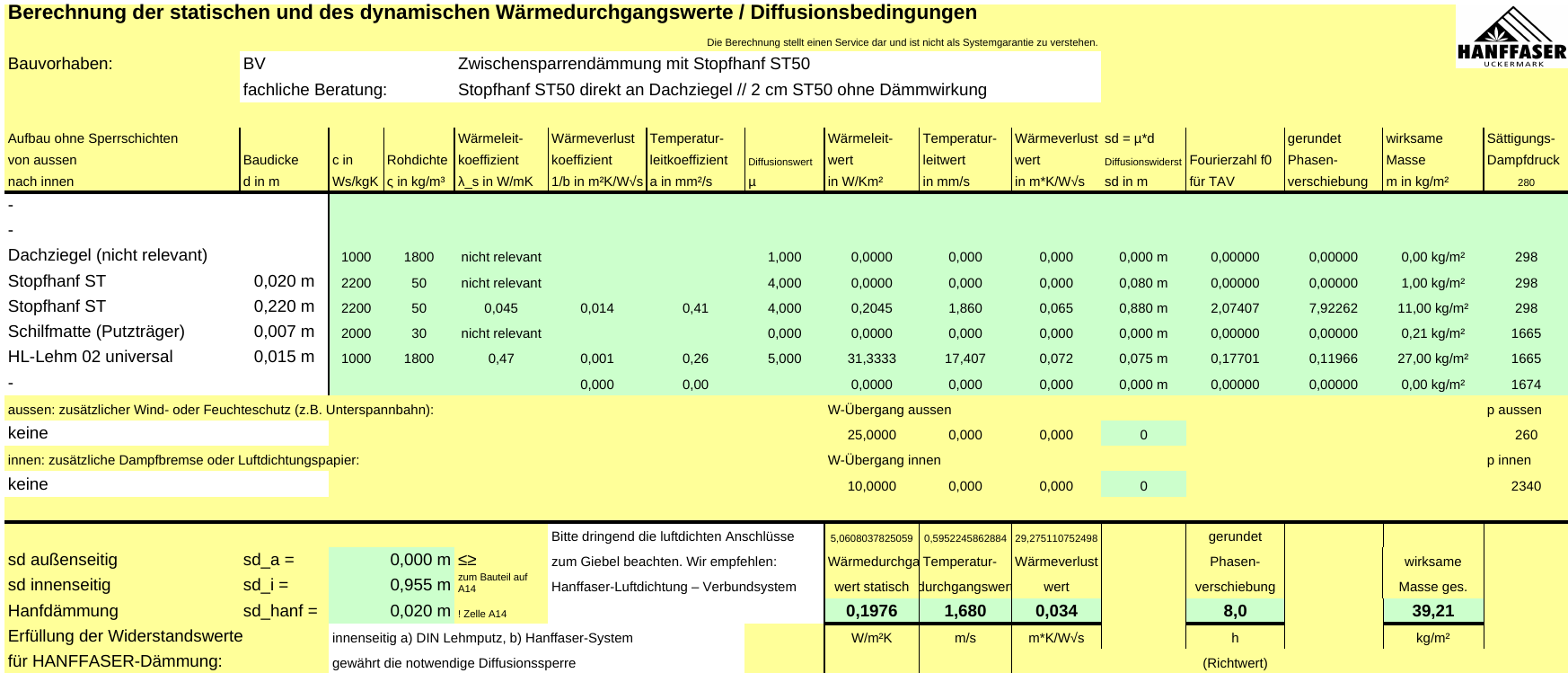 Konstruktionsvorschlag mit Schilf-Putzträger