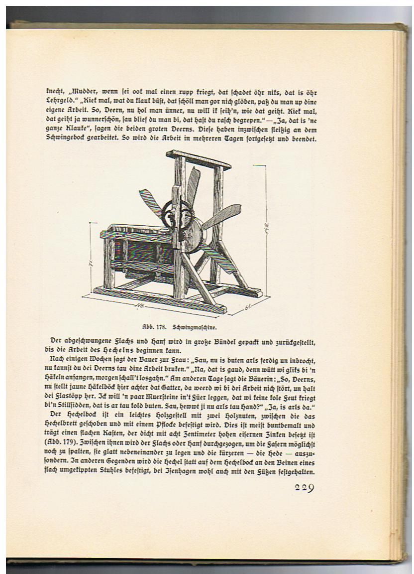 Schwinge / Schwingbock für Hanf und Flachs